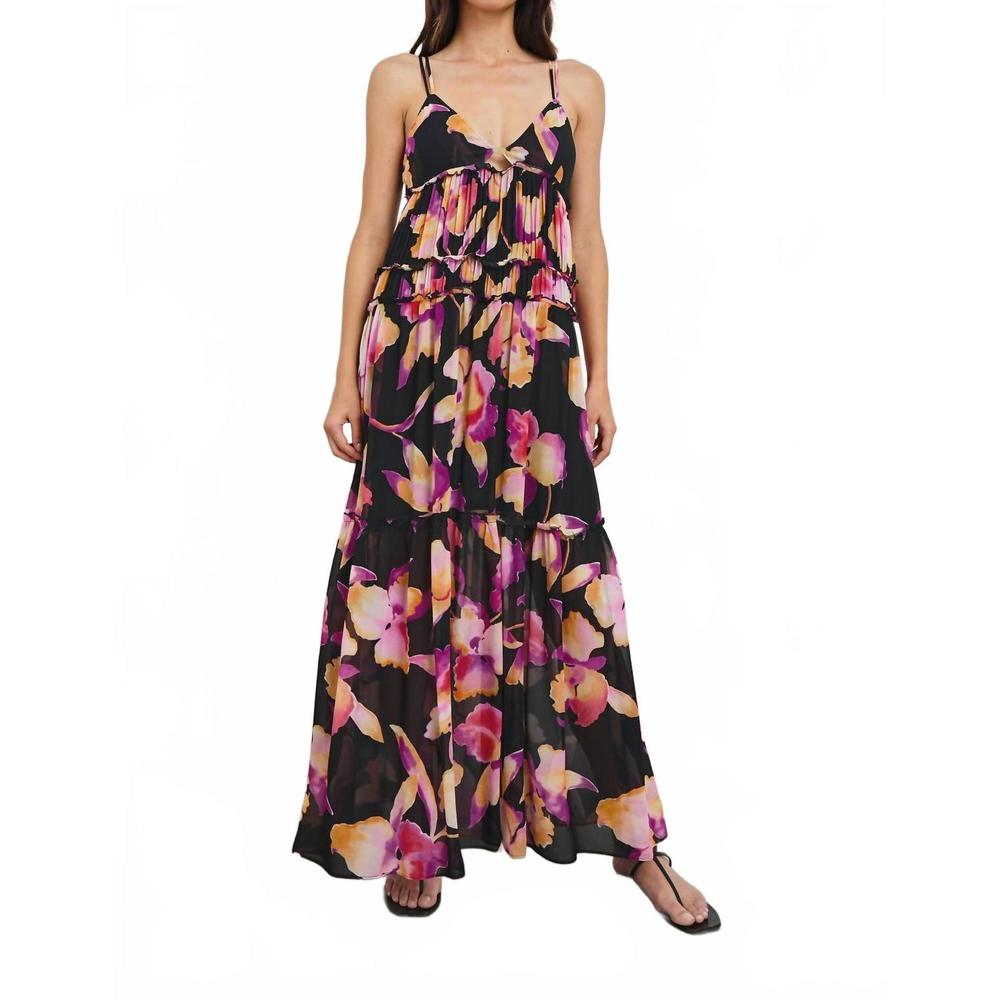 NEW RAILS floral maxi dress in dusk orchid